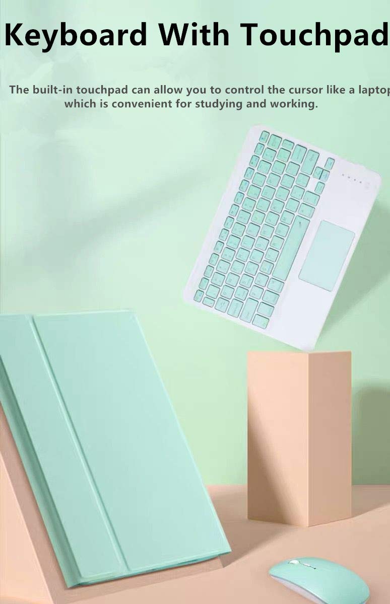 AnMengXinLing Lovely Keyboard Case for iPad 9th/8th/7th Generation with Mouse,Case for iPad 10.2 inch with Pencil Holder and Deatachable Keyboard Mouse, Yellow - Image 3